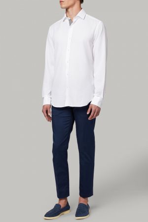 Camicie Casual Uomo | Camicia Marrone In Cotone Regular Fit Bianco | Boggi Milano