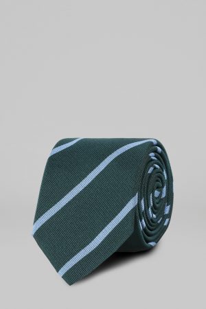Cravatte Uomo | Cravatta Regimental In Seta Jacquard Verde | Boggi Milano