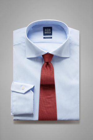 Essentials Uomo | Camicia In Cotone Millerighe Azzurre Regular Azzurro | Boggi Milano
