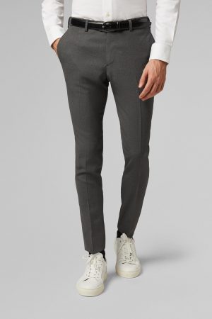 Essentials Uomo | Pantaloni In Lana Regular Fit Grigio | Boggi Milano