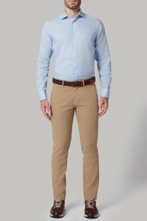 Camicie Casual Uomo | Camicia Azzurra Collo Firenze Slim Fit Azzurro | Boggi Milano